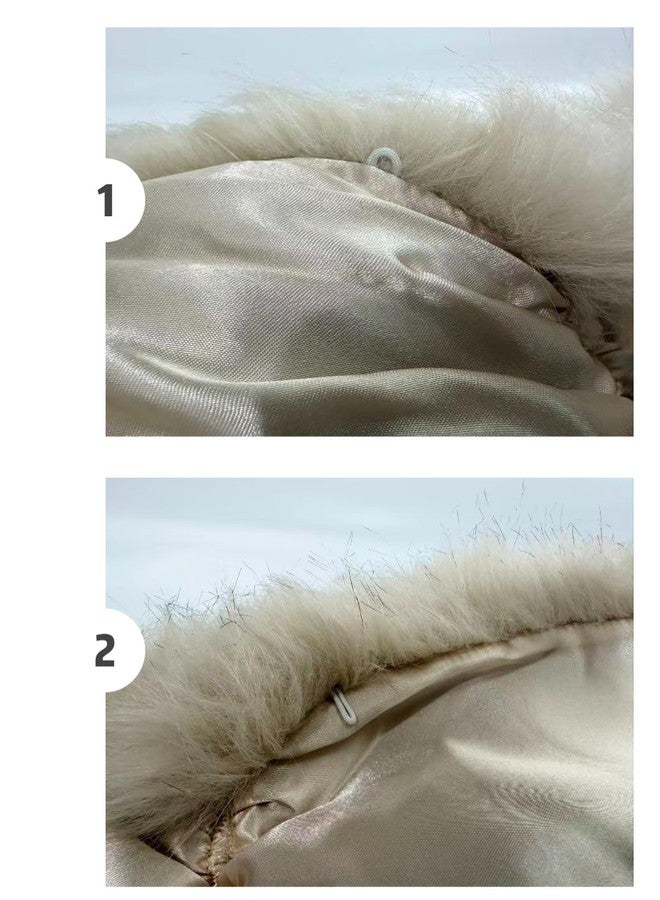 SAFERIN Women's Winter Faux Fake Fur Straight Wedding Halloween Party Custume Accessory Scarf Wrap Collar Shawl Shrug(Wrap-Beige) - Image 4
